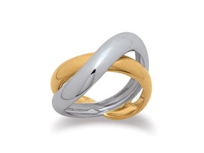 Anillo, Anillos Cruzados, Oro Bicolor 18k, Dedo 52