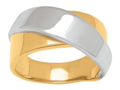 Anillo Doble, Anillos Cruzados, Oro De 18 Quilates, Dedo 52