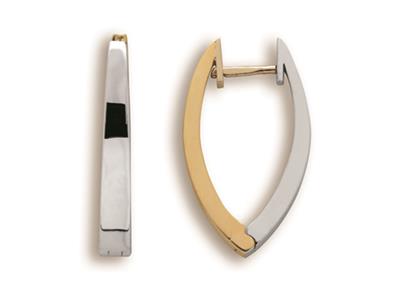 Aros De 22 mm, Puntiagudos, Reversibles, Oro De 18 K En Dos Tonos - Imagen Estandar - 1
