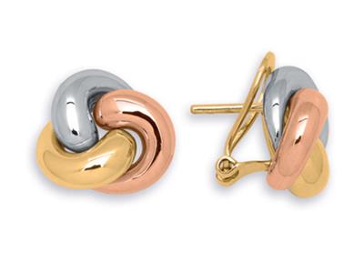 Pendientes Tourbillons 13 mm, 3 Oros 18k - Imagen Estandar - 1