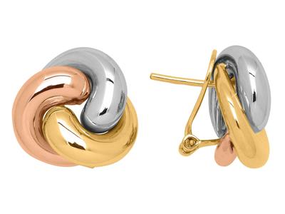 Pendientes Remolinos 17 mm, 3 Oros 18k - Imagen Estandar - 1