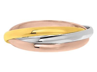 Alianza De Boda 1/2 Aro, 2,50 X 0,80 mm, 3 Oros 18k, Tamaño 50 - Imagen Estandar - 1