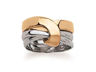 Anillo Virgule 10 Mm, Oro Bicolor 18k, Dedo 54 - Imagen Estandar - 1