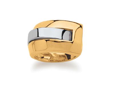 Anillo Hebilla 13 Mm, Oro Bicolor 18k, Dedo 52