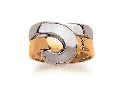 Anillo Virgule 14 Mm, Oro Bicolor 18k, Dedo 52