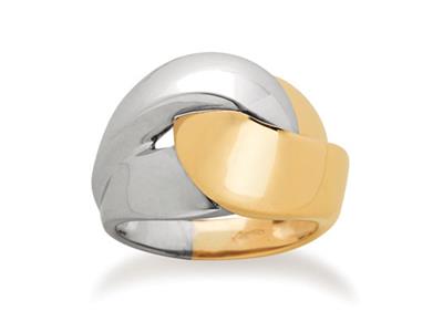 Anillo, Entrelazado 15 Mm, Oro Bicolor 18k, Dedo 52 - Imagen Estandar - 1