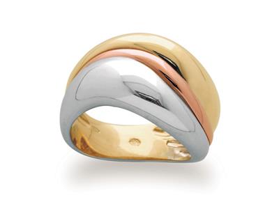 Anillo 13 Mm, Oro Bicolor 18k, Dedo 52