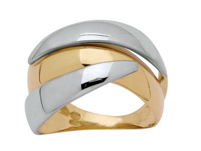 Anillo 13 Mm, Oro Bicolor 18k, Dedo 50 - Imagen Estandar - 1