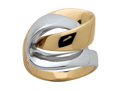 Anillo 15 Mm, Oro Bicolor 18k, Dedo 50 - Imagen Estandar - 1