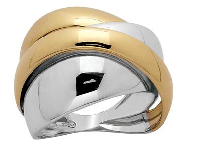 Anillo 16 Mm, Oro Bicolor 18k, Dedo 50 - Imagen Estandar - 1