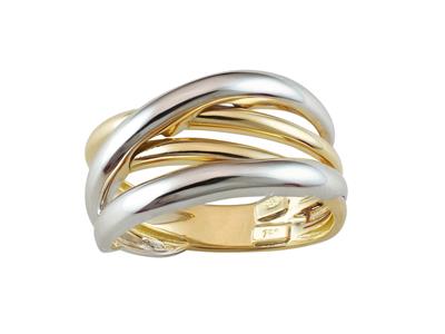 Anillo Entrelazado 11 Mm, Oro Bicolor 18k, Dedo 54 - Imagen Estandar - 1