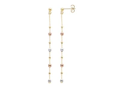 Pendientes 3 Ors En Cadena, Altura 6,50 Cm, Oro Amarillo 18k