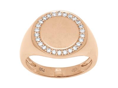 Anillo De Compromiso Redondo, Diamantes De 0,26 Ct, Oro Rosa De 18 K, Tamaño 56