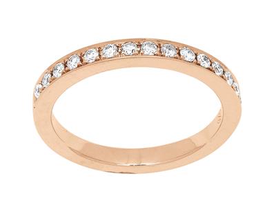Alianza Con Diamantes De 0,26 Ct, Oro Rosa De 18 K, Tamaño 59