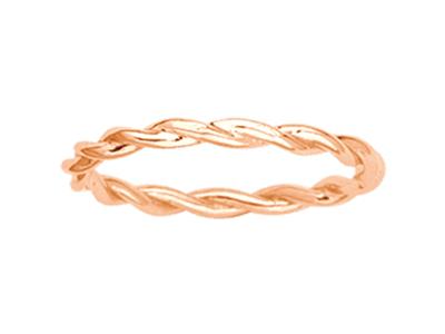 Anillo Twist Macizo, 2 Mm, Oro Rojo 18k, Dedo 50