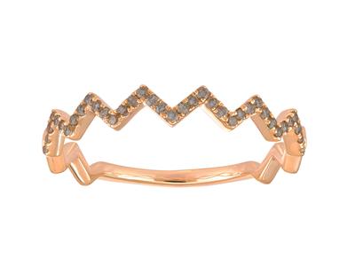 Anillo Rayo, Diamantes Marrones De 0,15 Ct, Oro Rojo De 18 K, Tamaño 56 - Imagen Estandar - 1