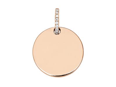 Colgante Token De Diamantes 0,04 Ct, Oro Rosa 18k