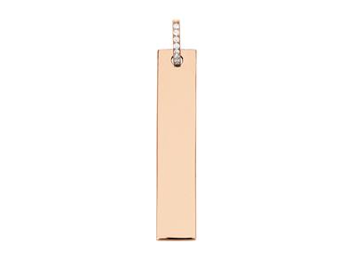 Colgante De Barra, Diamantes De 0,04 Ct, Oro Rosa De 18 K - Imagen Estandar - 1