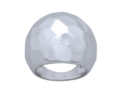 Anillo Jonc Martillado, Plata 925 Rodiada, Tamaño 56