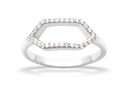 Anillo Puntiagudo Con Circonio De 7mm, Plata 925 Rodiada, Tamaño 56