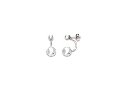Pendientes De Bola De 8mm, Plata 925 Rodiada