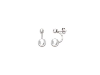 Pendientes, Bola 8 Mm, Plata 925 Rodiada