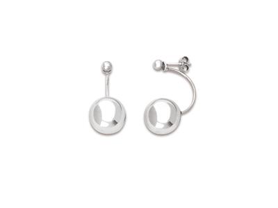 Pendientes, Bola 14 Mm, Plata 925 Rodiada