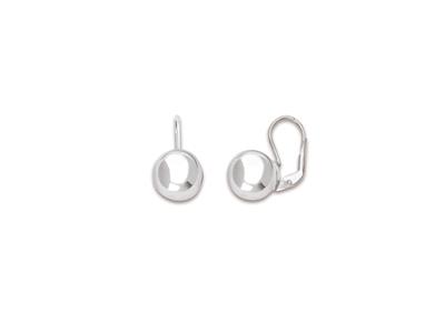 Pendientes, Bola 12 Mm, Plata 925 Rodiada