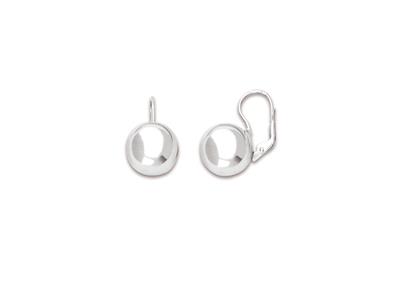 Pendientes De Bola De 14mm, Plata 925 Rodiada