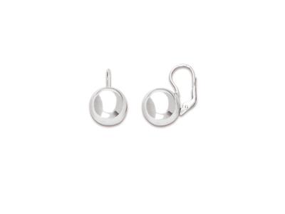 Pendientes, Bola 14 Mm, Plata 925 Rodiada