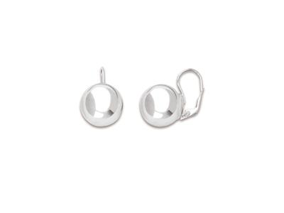 Pendientes, Bola 16 Mm, Plata 925 Rodiada