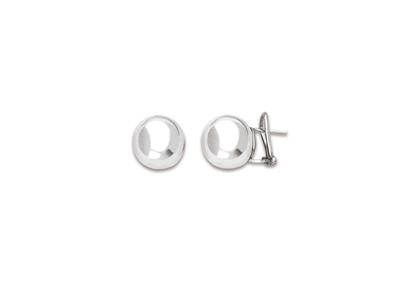 Pendientes De Esfera De 14mm, Plata 925 Rodiada