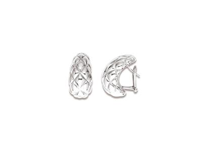 Pendientes Ovalados De Fantasa De 24mm Con Forma De Cpula, Plata 925 Rodiada
