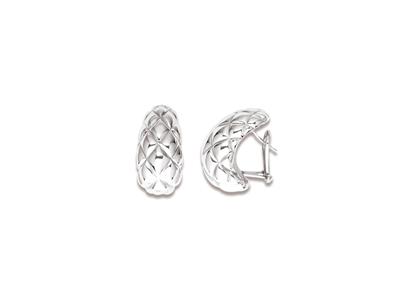 Pendientes, Fantasa Oval 24 Mm, Plata 925 Rodiada