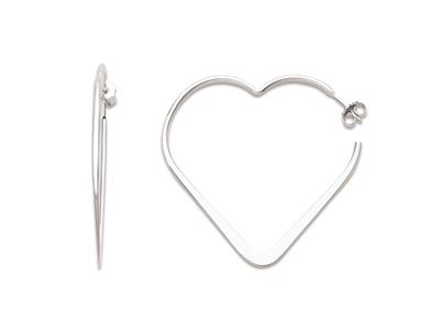 Aros De Fantasa En Forma De Corazn, Diámetro Interior 45mm, Plata 925 Rodiada