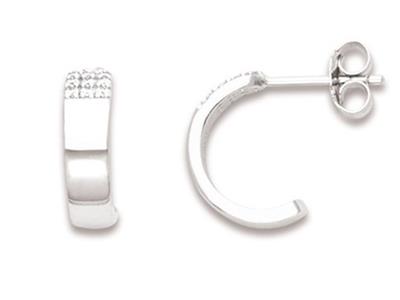 Medias Criollas Con Motivos, 14mm,xidos De Circonio, Plata 925 Rodi Ada