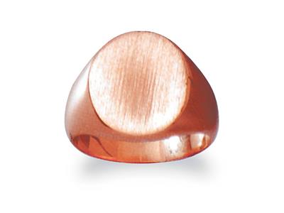 Chevaliere Massive 423/8 Tournee Or Rouge 18k Pour Armoiries 17 X 14,5mm Doigt 43 - Imagen Estandar - 1