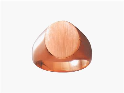 Sello Macizo Torneado, Placa De 16 X 13mm, Oro Rojo De 18k. Ref. 21, Tamaño 71