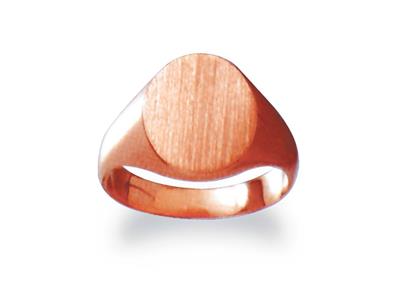 Chevaliere Massive 24 Tournee Or Rouge 18 K Plateau 13 X 11 Mm, Taille 48 - Imagen Estandar - 1