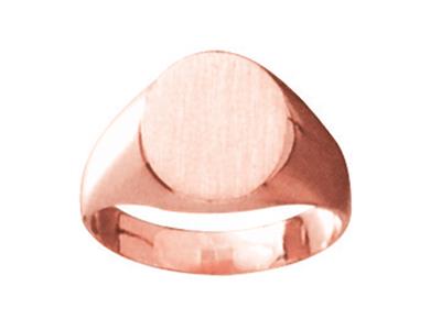 Chevaliere Massive 25 Tournee Or Rouge 18 K Plateau 12 X 10 Mm, Taille 48 - Imagen Estandar - 1