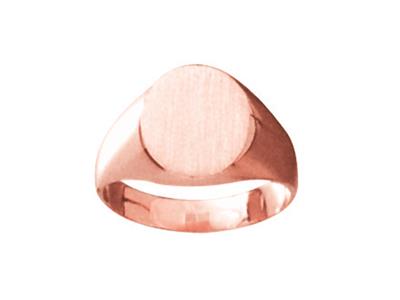 Anillo De Sello Macizo Girado Al Tamaño, Plato De 12 X 10 Mm, Oro Rojode 18k. Ref. 25, Tamaño 56