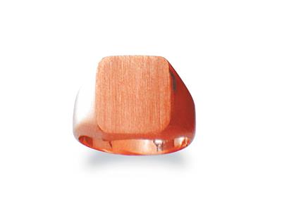 Chevaliere Massive 31 Tournee Or Rouge 18 K Plateau 15 X 13 Mm, Taille 47 - Imagen Estandar - 1