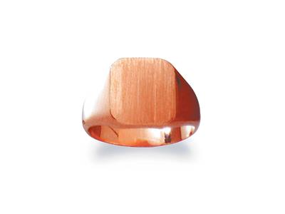 Anillo Sello Macizo Girado Al Tamaño, Superficie De 13,5 X 12mm, Oro Rojo De 18k. Ref. 32, Tamaño 54