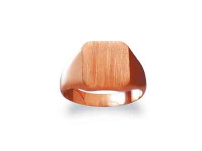 Chevaliere Massive 33 Tournee Or Rouge 18 K Plateau 12 X 10 Mm, Taille 59 - Imagen Estandar - 1