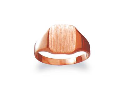 Anillo Sello De Tamaño Macizo Torneado, Placa De 10 X 9mm, Oro Rojo De 18k. Referencia. 35, Tamaño 70