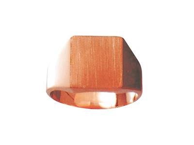 Sortija Maciza Torneada, Placa De 12 X 10 Mm, Oro Rojo De 18k. Ref. 4238, Tamaño 65