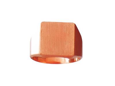 Anillo De Sello Macizo Torneado, Placa De 14 X 12mm, Oro Rojo De 18k.referencia. 42312, Tamaño 66