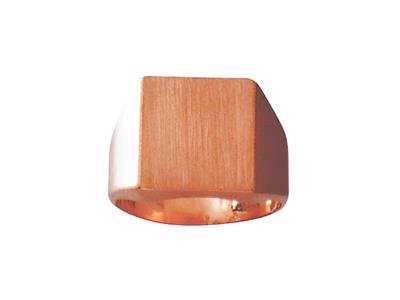 Sello Macizo Torneado, Placa De 14 X 13 Mm, Oro Rojo De 18k. Ref. 42314, Tamaño 59