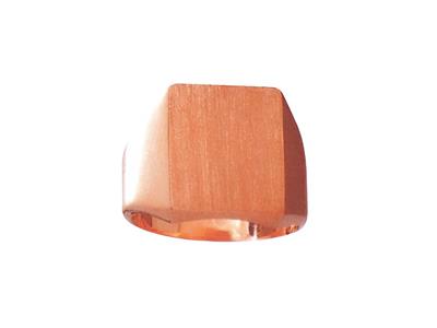 Sello Macizo Torneado, Placa De 16 X 13,5 Mm, Oro Rojo De 18k. Ref. 42316, Tamaño 51