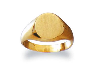 Anillo De Sello Macizo Ajustable Altamaño, Placa De 11 X 9mm, Oro Am Arillo De 18k. Ref. 26, Tamaño 44